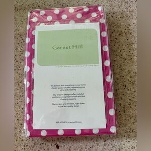 NWT Garnet Hill Pink French Dot Cotton Percale Standard Pillowcases - Set of 2